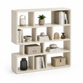 Bücherregal 120 x 30 x 120 cm Holzwerkstoff mit offenen Fächern rechteckig Beige Naturfarben
