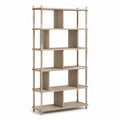 Bücherregal Raumteiler 80 cm x 30 cm x 180 cm Spanplatte Eiche Dekor Kautschukholz Naturfarben rechteckig mit offenen Fächern