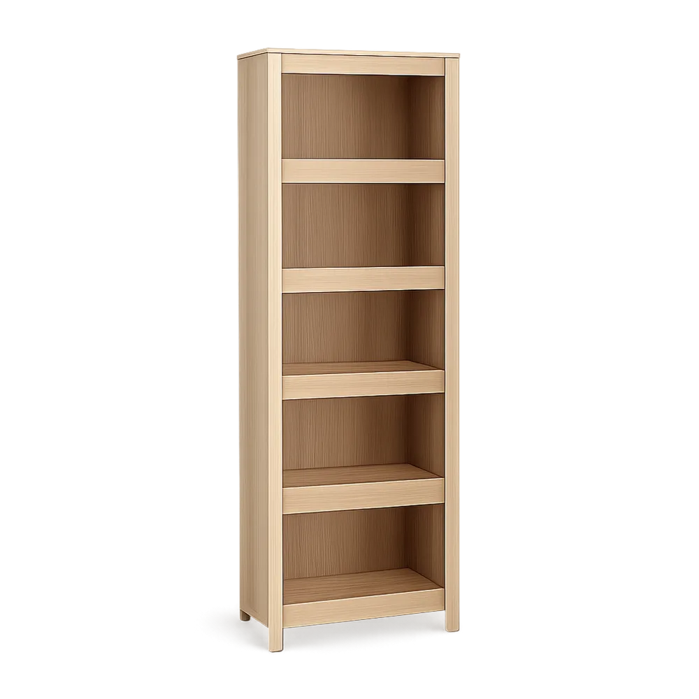 Bücherregal schmal 40 x 30 x 180 cm mit 5 offenen Fächern Holzwerkstoff rechteckig Naturfarben