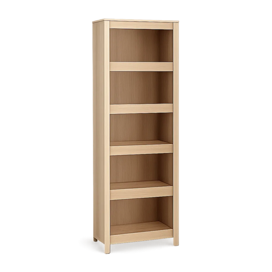 Bücherregal schmal 40 x 30 x 180 cm mit 5 offenen Fächern Holzwerkstoff rechteckig Naturfarben
